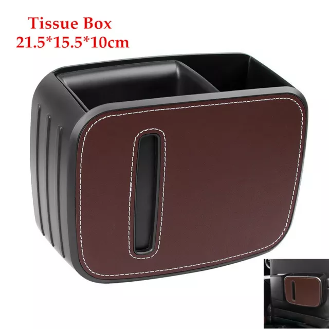 1-Pack Car Automatic Tissue Box Pu Leather Holder Tissue Storage Box Universal