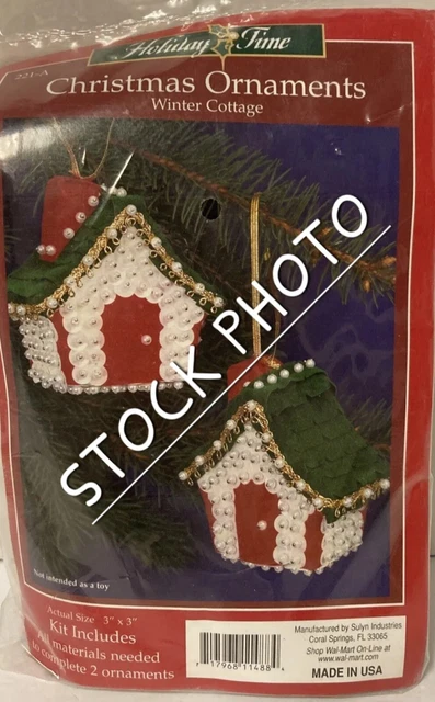 KIT DE ORNAMENTO NAVIDEÑO DE COLECCIÓN PAN DE JENGIBRE COTTAGE lentejuelas/cuentas (2)