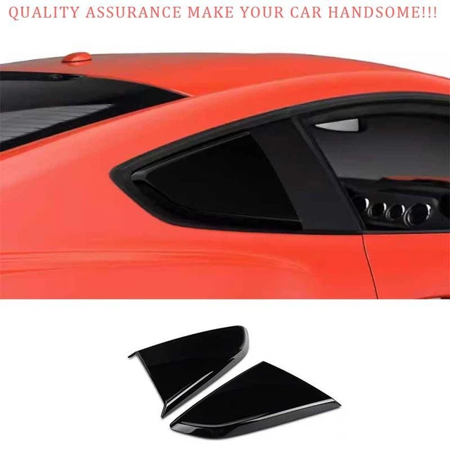 For Ford Mustang 2015-2023 Black 2ROUSH Side Vent Window Scoop Louver Quarter