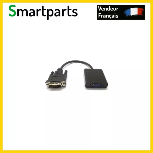 Adaptateur DVI-D 24+1 broches mâle vers VGA 15 broches femelle câble actif