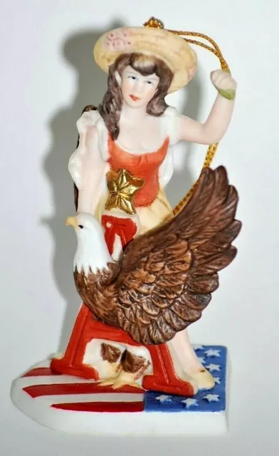 Anheuser Busch Ornament Porcelain Bisque Eagle Girl 1991 Vintage