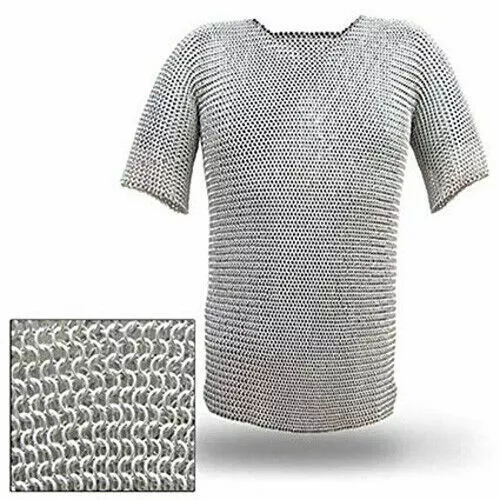 Aluminium Chainmail Medieval Armour Butted Chain mail Shirt Haubergeon LARP SCA 2