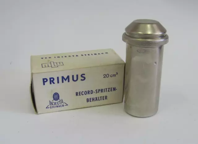 Vintage Brass & Glass Syringe Sterilizer Primus Injecta Mint