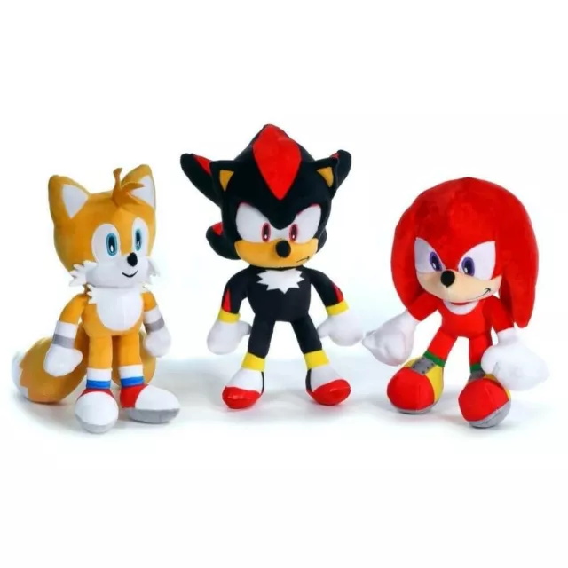 NEW OFFICIAL SEGA SONIC THE HEDGEHOG SOFT PLUSH TOYS KNUCKLES SHADOW TAILS  SONIC