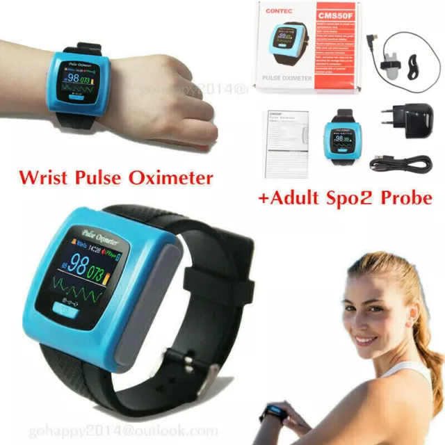 OLED Wrist Pulse Oximeter Pulse Oxygen Saturation Spo2 Probe PR Waveform CMS50F