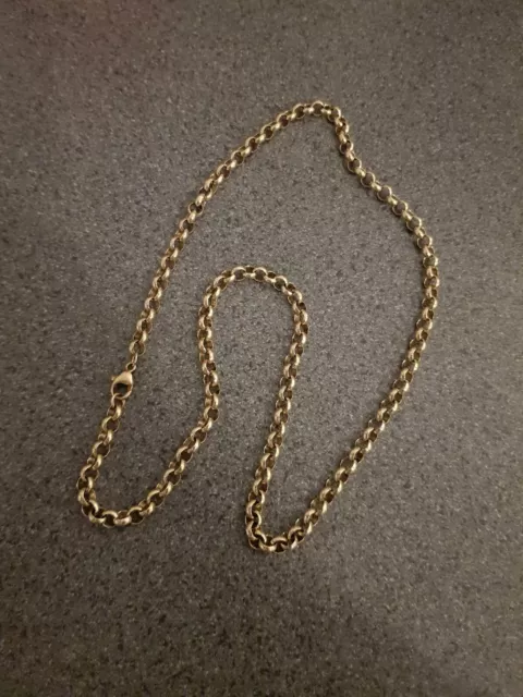 9ct Solid Gold Belcher Chain 20 Inch Fully Hallmarked Excellent Condition 25 G 3
