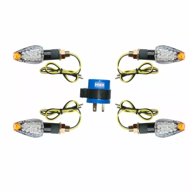 HMParts Pit Bike Monkey ATV Quad 4x LED Blinker Relais Set Blitzversand