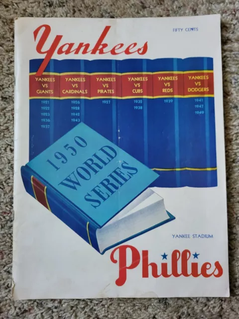 1950  World Series Program NY Yankees vs Philadelphia Phillies