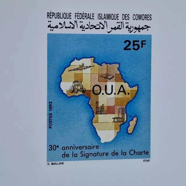 Comoro 1993 - DELUX - France Colonies Map - MNH - Imperforate Stamp Sheet 2