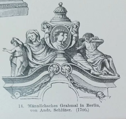 Historischer Druck - Grabmäler - Holzstich 1895 [1 Blatt]. Ohne Autoren: 2