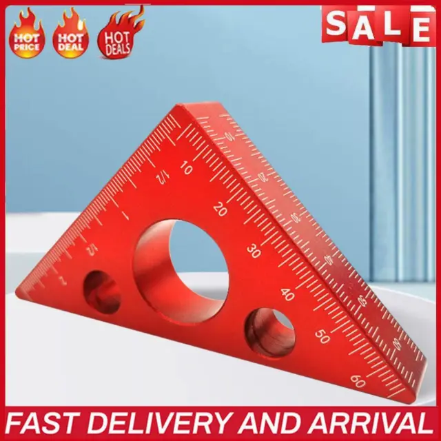 45/90 Degree Angle Ruler Imperial Metric Scale Square Ruler Woodworking DIY Tool