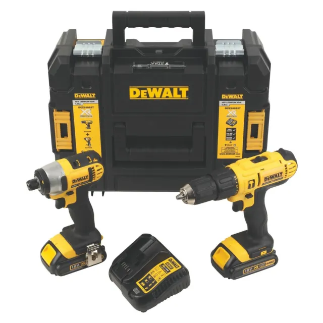 DeWalt XR 2 x 1.5 Li-ion Cordless Combi Drill & Impact Driver DCZ298S2T-BQGB