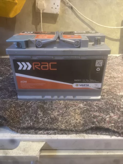 VARTA 096 AGM RAC BATTERY RAC011 70AH 760CCA L278 x W175 x H190 0/1  available from RAC Shop. Price Match Guarantee, next day delivery  available, free shipping over £50.