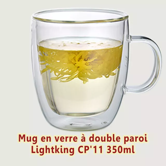 LIGHTKING CP'11 MUG Verre Double Paroi 350ml avec anse: Esthétique Isolant  EUR 30,99 - PicClick FR