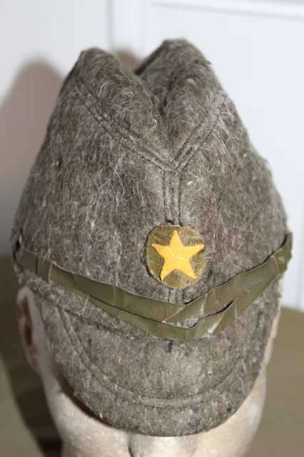 Original WW2 Late War Imperial Japanese Army Soldiers Field Hat w/Sewn Army Star