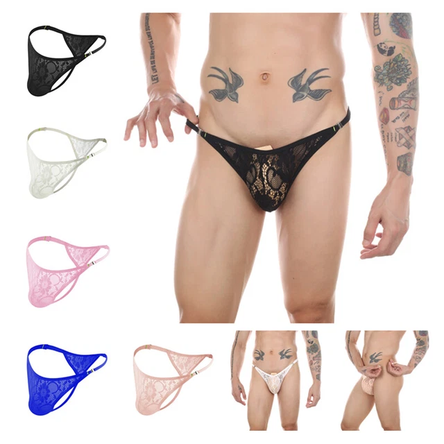 Slip Intimo A Righe Per Uomo Slip Da Uomo Sexy Slip Da Uomo Bikini Erotico Biancheria Intima Morbida Slip G-String Rigonfiamento Bikini Slip Mutandine, Rosso, M - Foto 9