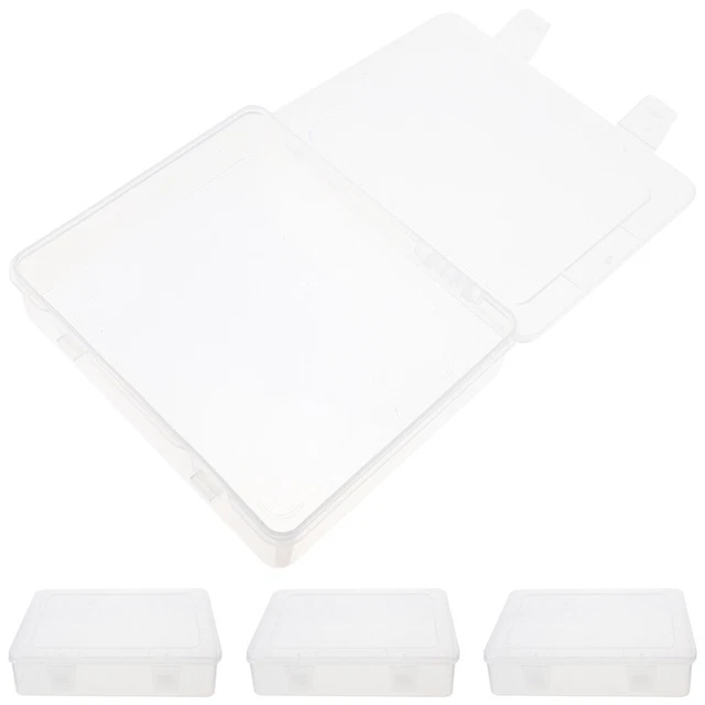4 piezas contenedor de almacenamiento transparente caja de almacenamiento de plástico elemento pequeño