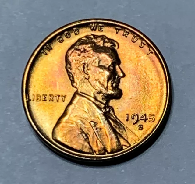 (BU Red Gem) 1945 S  Lincoln Wheat Penny Cent  Ch Superb Looking Coin