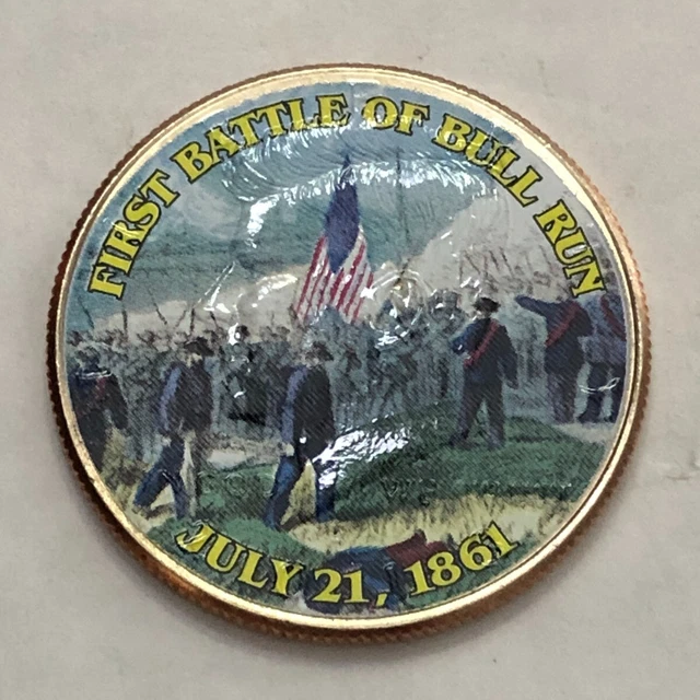Colorized Kennedy half dollar. CIVIL WAR. FIRST BATTLE OF BULL RUN JULY 1861 #70