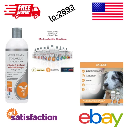CLINICAL CARE ANTISEPTIC and Antifungal Medicated Shampoo for Dogs