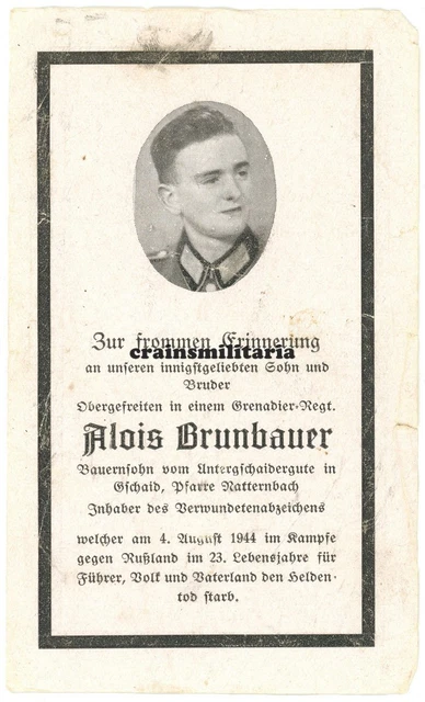 Orig. Sterbebild 100.JD Jäger Jg.Rgt.227 + Schloss BEREGVAR Szentmiklos Ukraine