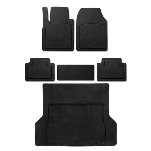 Fußmatten & Kofferraumwanne Set für Renault Scenic Antirutsch Gummi Schwarz