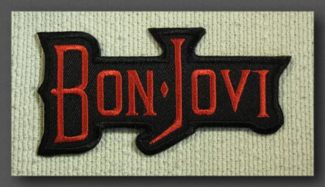 BON JOVI  Red   Embroidered Iron On Sew On patch Rock Band