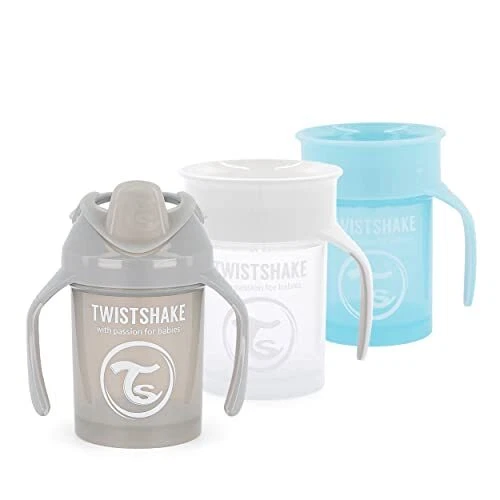 Twistshake Ensemble de Tasses à bec pour Pébé - 3 pièces | 2 Tasses 360 - 1 Mini