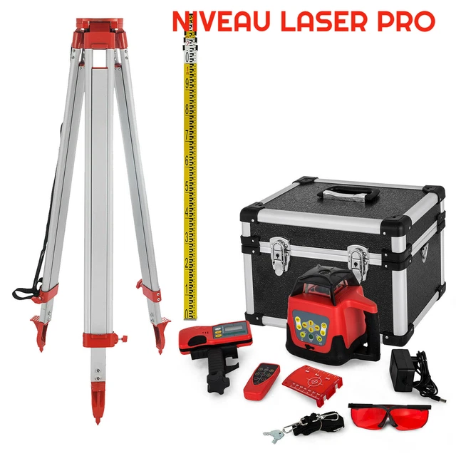 Niveau laser Huepar, 2 lignes Laser rouge, 15m Distance de travail, rouge - Bricolage