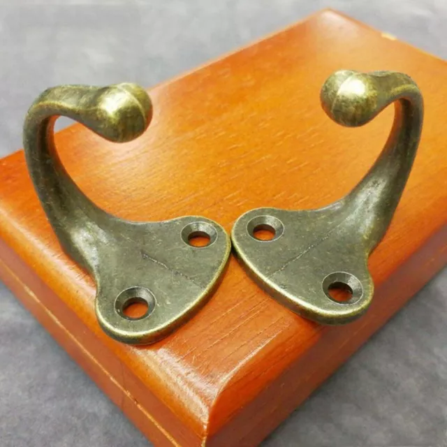 5Pcs New Antique Thick Brass Coat Hook Wall Door Hanger Hat Bag Robe Alloy Hooks