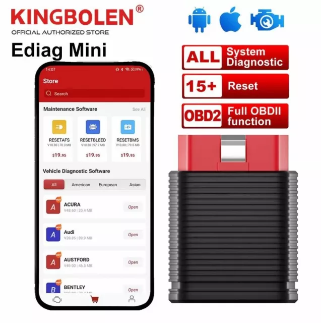 KINGBOLEN Ediag Mini Full System OBD2 Scanner Code Reader Car Diagnostic Tool