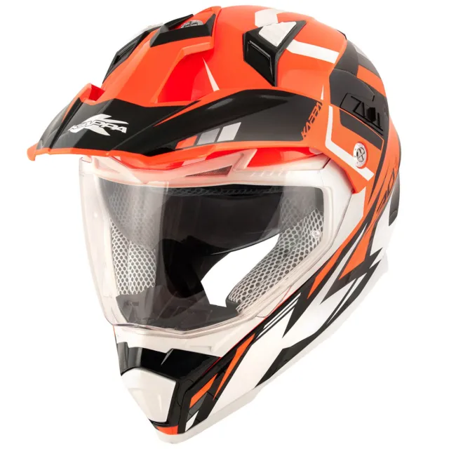 Casco Enduro Dual Road KAPPA KV30 Evo Grayer Arancio Nero Lucido