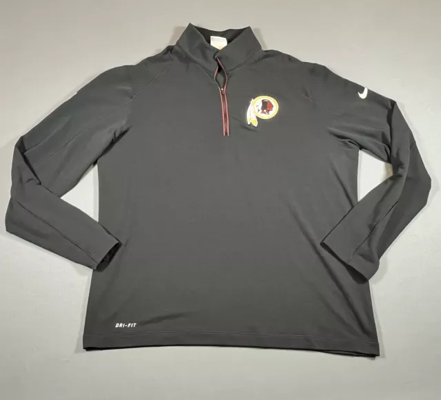 Washington Redskins Pullover Men’s Large 1/4 Zip Black Jacket Lightweight Coat