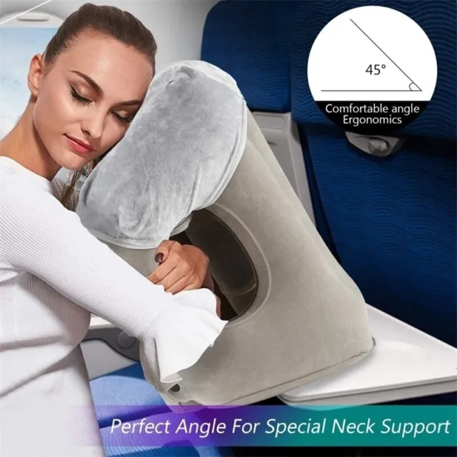 Inflatable Travel Pillow Neck Lumbar Support for Airplane Train Car Home Office