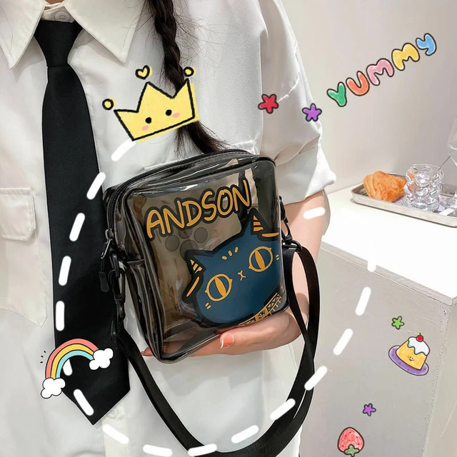 Lady Girl Woman Andson Cat Cute Transparent Purse Shoulder Messenger Hand Bag 6