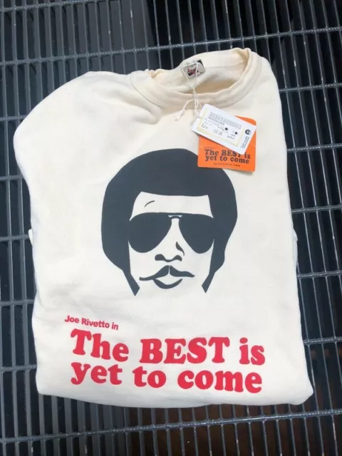Joe Rivetto Felpa bianca Vintage "The Best is yet to come" taglia S
