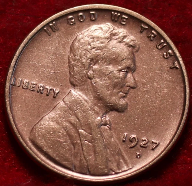 Uncirculated Red 1927-D Denver Mint Copper Lincoln Wheat Cent