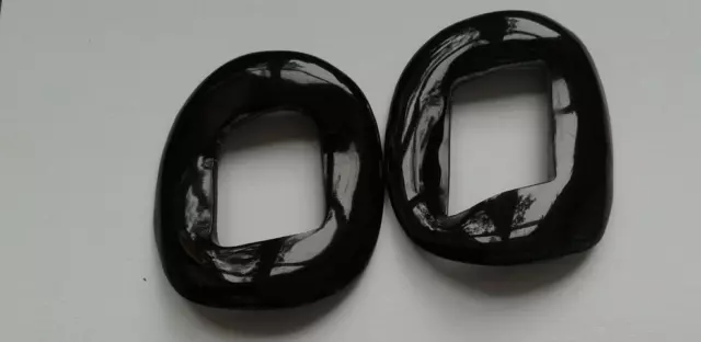 2 Polished Buffalo Horn Beads. Oval slices. 40mm. Jewellery Making