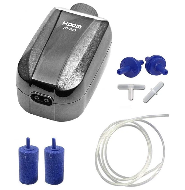 HIDOM Quiet And powerful Aquarium Fish Tank Oxygen Air Pump Kit HD-603 Airstone