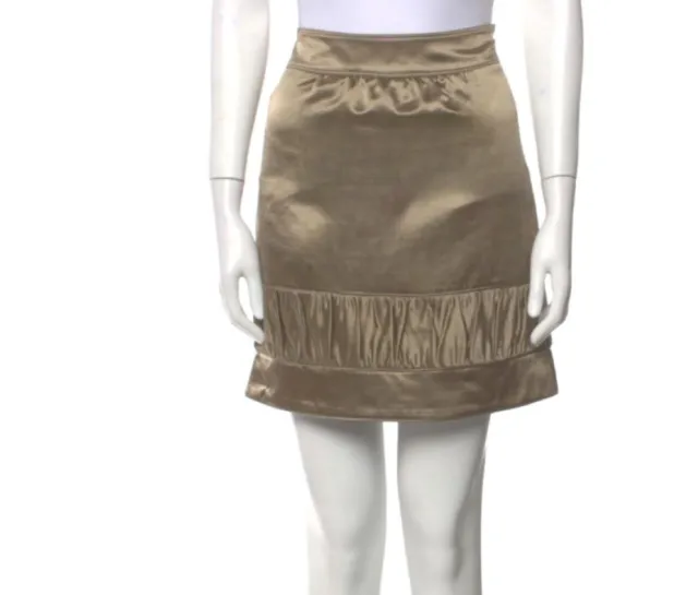 Excellent Burberry Prorsum dark taupe mini skirt, 0/2
