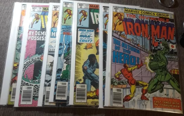 The Invincible Iron Man Comic Book Lot #129-135 FN CONDITION
