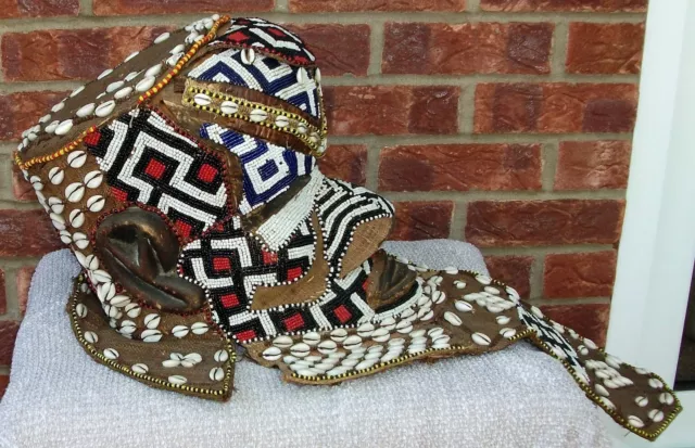 African Tribal Art - Kuba/M'boom/Bwoom Mwaash "Royal" Mask Original from the DRC