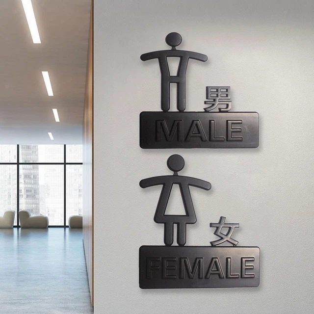 3 Plaques Indicateur Porte Toilette/bureau Sewroro - Panneau Coulissant Vert/noir - Pour Confidentialité
