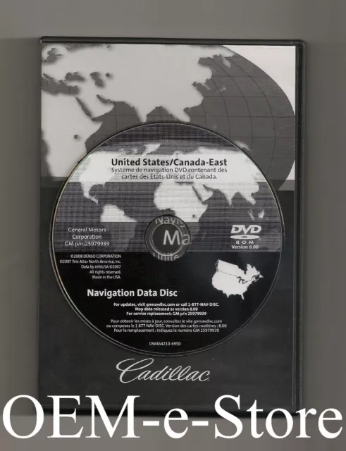 2004-2009 Cadillac XLR GPS Navigation DVD EAST U.S Canada Map v8.00 Final Update