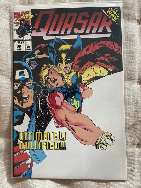 Lot of 5 Marvel QUASAR “Infinity War” Comics: #38,39,40,41,42 ft. the AVENGERS 4