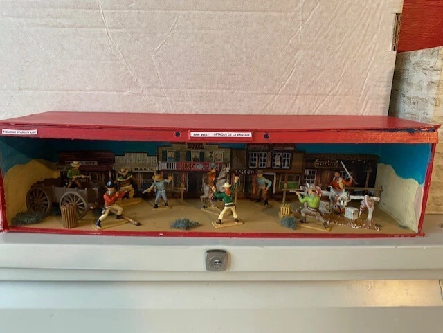 Boîte De 6 Figurines Western Starlux - Cowboys Et Indiens Vintage - Collection