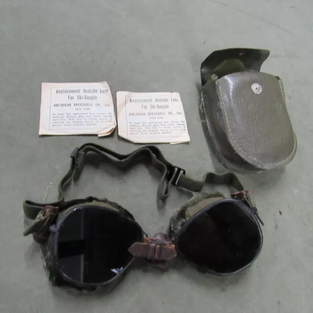 US WWII NOS Ski Goggles 10th Mountain 100% originals VERY NICE  (GO)
