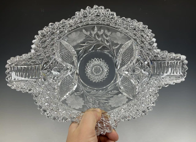 Large ABP American Brilliant Period Cut Glass Bowl