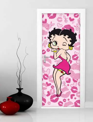 Decorazione adesiva Porta Betty Boop Kisses sticker lavabile pvc varie misure