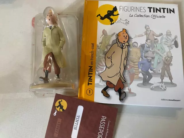 FIGURINE TINTIN   collection officielle Hergé  N°1  TINTIN En Trench Coat